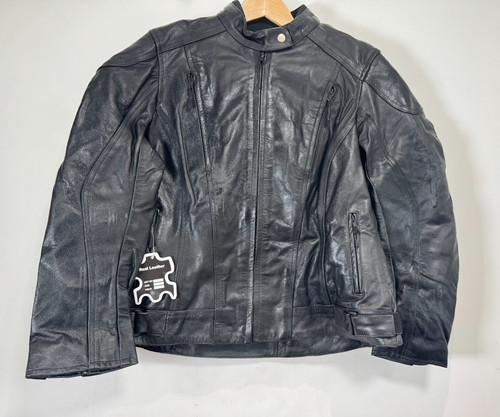 Real leather motorcycle jacket - real,