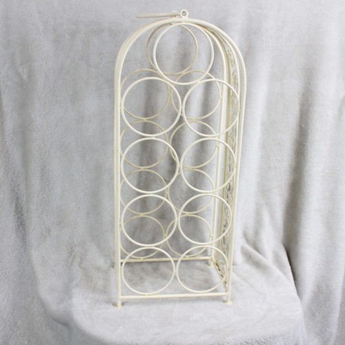 Cream metal wine rack bottle - metal, 8