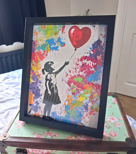 Framed banksy canvas print - framed,