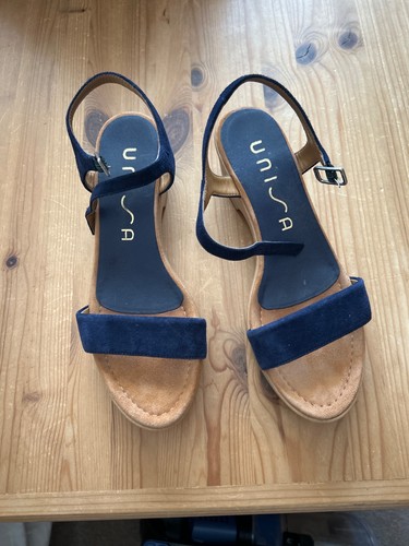 Navy real suede unisa sandals - real,