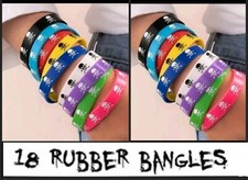 18 Skull + Crossbones Silicone Rubber Fashion Bracelets / Wristbands Multi Color