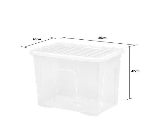Clear plastic storage box - clear,