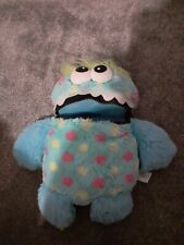 The Works Worry Monster 12 Inch Blue Soft Toy with Mouth Zip Pocket