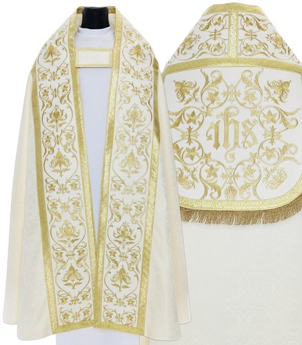 Cream roman cope with - cream, stole