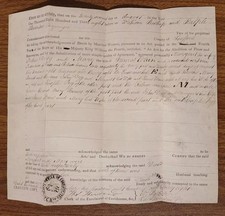 1838 Vellum Indenture - Wife