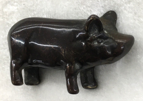 Vintage brass pig figurine - brass,