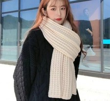 Womens Ladies Winter Long Scarf Knitted Thick Crochet Wrap Shawl Warm Gift Daily