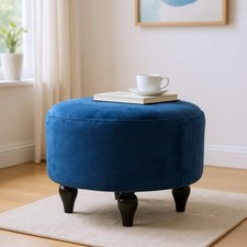 Blue Deluxe Ottoman Oval