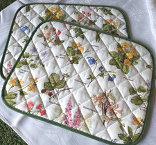 Wildflowers Quilted Cotton Placemats x 2 *New*