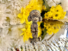 Brass Figurine of a Playful Poodle with a funny big head Design - Collectible Ho