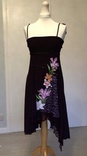 BUTLER And WILSON Purple Beaded Uneven hem  Strappy Dress Size S