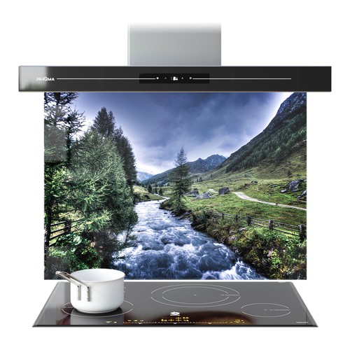 Kitchen glass splashback - kitchen,