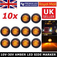 Amber Yellow 3/4" Round LED Side Marker Bullet Light Trailer Truck 12V 10pcs