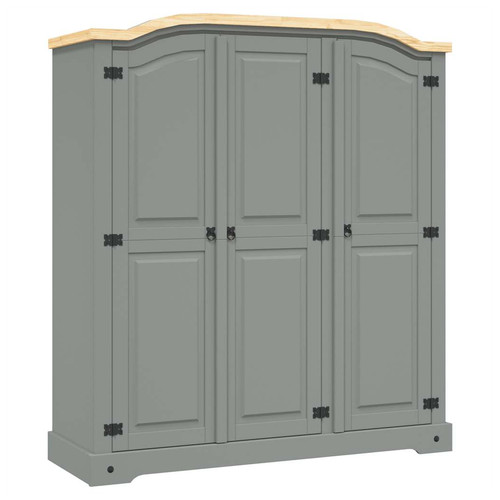 Wardrobe grey solid - solid, pinewood