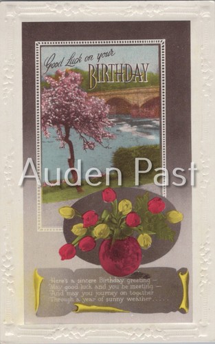 Vintage birthday postcard - vintage,