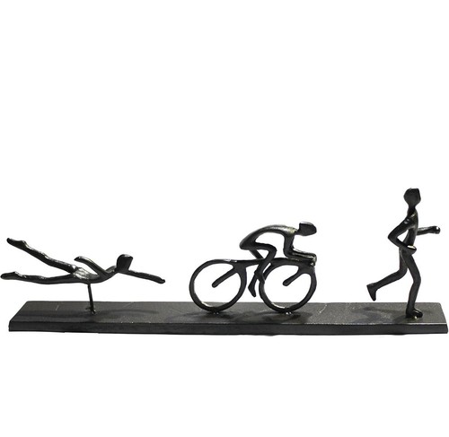 Metal triathlon male figurine - triathlon,