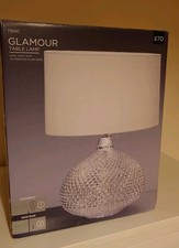 Next Chrome Glamour Dual Light Large Table Lamp Boxed With Bulb