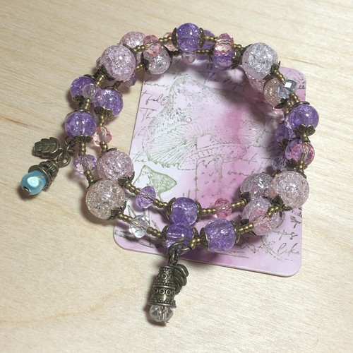 Handmade pink and - purple, glass