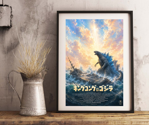 Godzilla japan gloss print - a4,