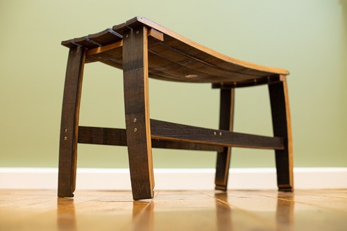 Oak stave stool bench - stool,