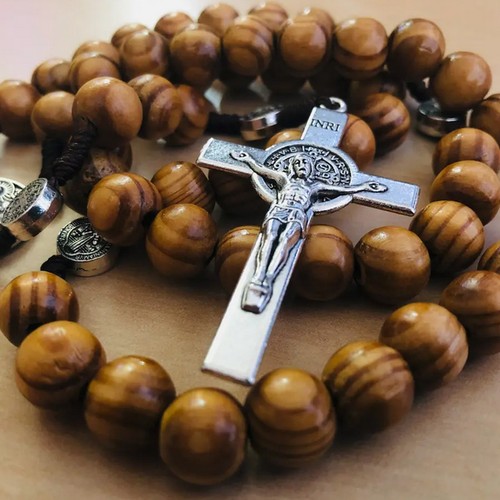 Wooden rosary necklace - rosary,