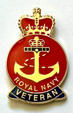 Royal Navy Veteran Lapel Pin Badge Poppies Day Anchor UK Seller Brand New