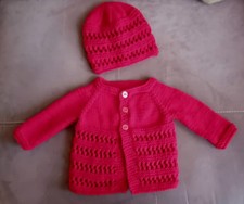 Hand knitted baby cardigan &
