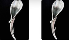 2 solid Silver flower posy
