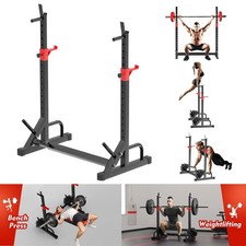 Adjustable Barbell Squat Rack Stand Weight Lifting Bench Press Home Gym Workout