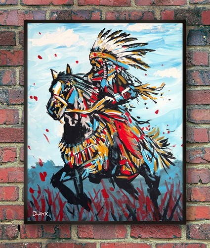 Colorful native american chief - native,