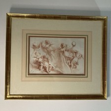 Sepia Cherub Putti Print Gold