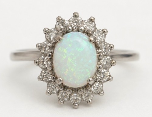 18ct white gold opal and - gold,
