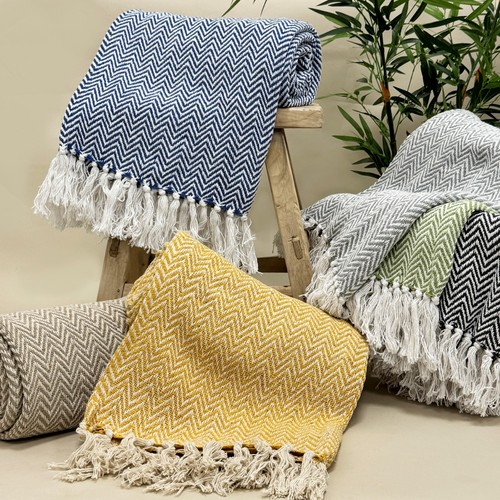 Cotton herringbone sofa - cotton,