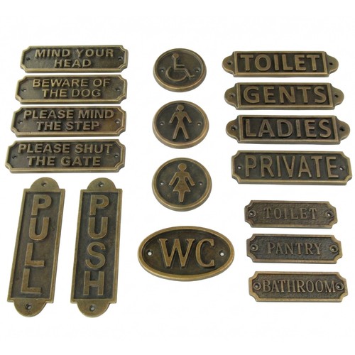 Antique brass wall - brass, signs
