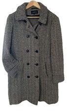 Ladies Jae ger Black/white Double Breasted Coat Size 16 