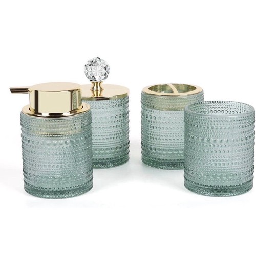 Glass bathroom accessories set - glass,