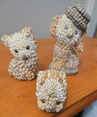 Vintage seashell folk - vintage, art