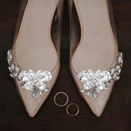 2pcs shoe clips rhinestone - 2pcs,