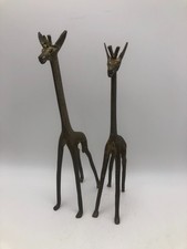 Brass Giraffe Figurines Vintage African Art