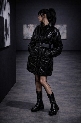 Vtg 80s black patent vinyl - 80s,