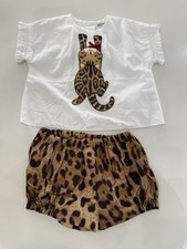 Dolce & Gabbana Two Piece Cat Outfit For Baby Girl 6 To 9 Months