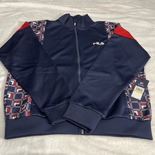 Fila Sport Gatti Track Jacket  Size Medium Red White Blue Full Zip Colorblock 