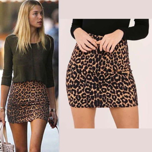 Women mini skirt print high - print,