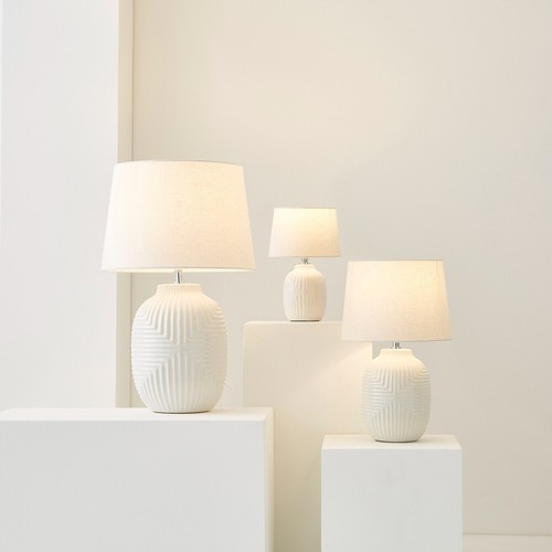 Harrison white ribbed ceramic - white,