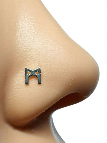 Mannaz rune nose stud 925 - nose,