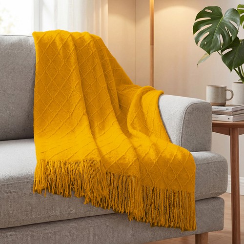 Knit throw blanket with - knit,