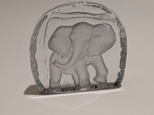 Elephant crystal paperweight - elephant,