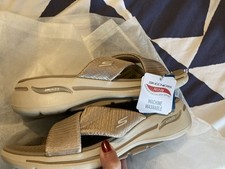 Skechers Arch Fit 2.0 Metallic Brown / Beige Sandals Uk 7 NWT