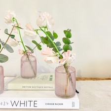 Pale Pink Glass Bud Vases -