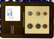 Coin Sets of All Nations St. Helena w/card 1984 UNC 1 Pound 50,10,5,2,1 Pence
